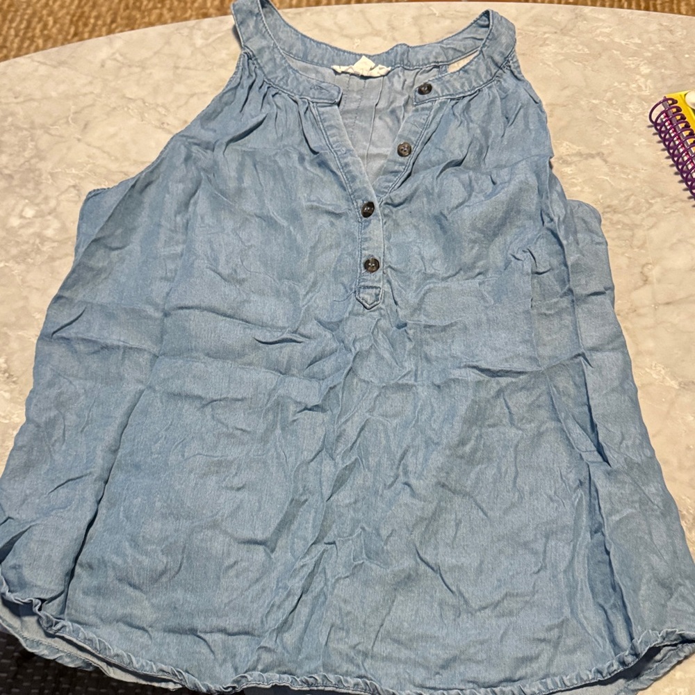 Mine Light Blue Sleeveless Blouse